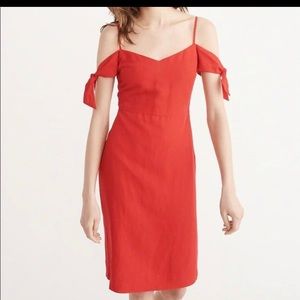 Abercrombie and Fitch red linen dress